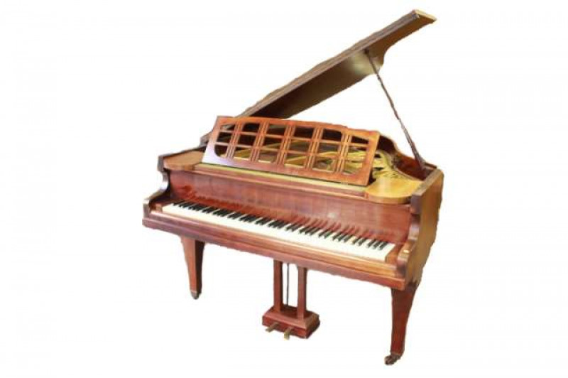 A LECHLEITER ROSEWOOD CASED BABY GRAND PIANO, model 1, no. 26141, raised on square-section tapering legs, moving on castors.