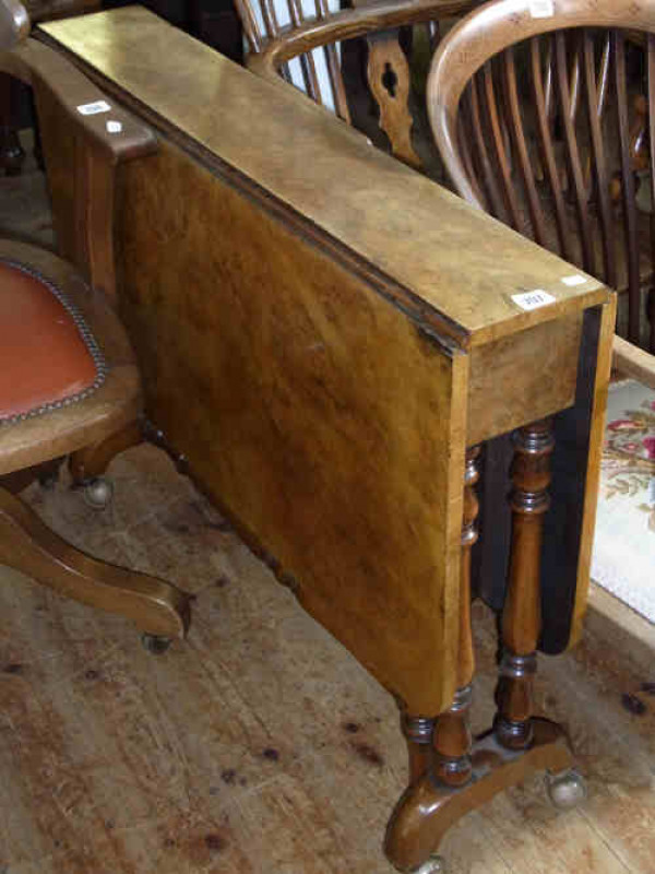 Victorian Burr Walnut Sutherland Table