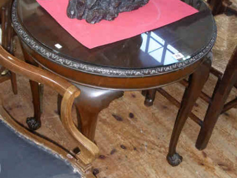 Chippendale Style Circular Mahogany Occasional Table on Ball and Claw...