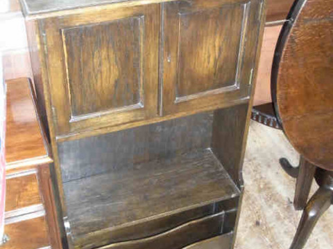 Slim Oak Open Book Cabinet