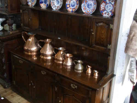 XVIIIth Century Style Three Door Oak Dresser and Rack