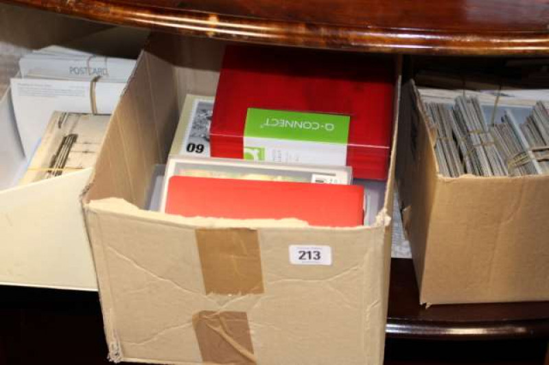 Three boxes of postcards and FD covers