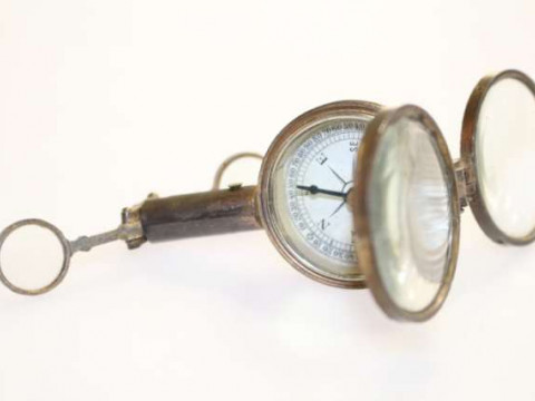 German combination magnifying glass and compass