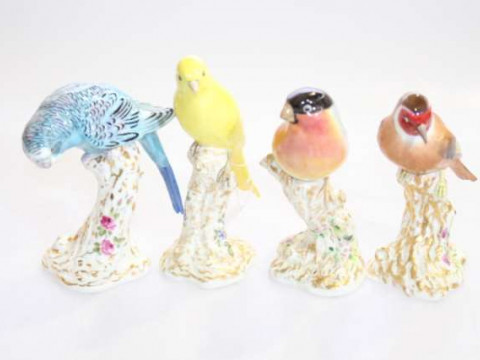 Collection of four Royal Worcester birds