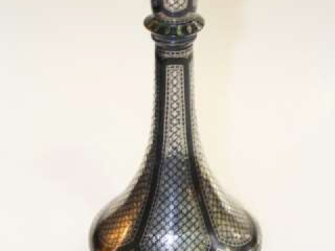 Niello decorated spill vase