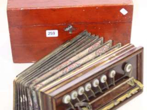 19th Century boxed accordion