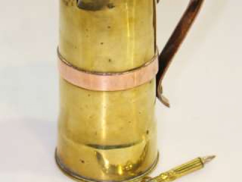 Brass and copper trench art jug