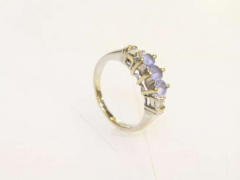 Diamond and tanzanite ring, stamped 14K