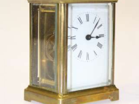 Brass cased carriage clock