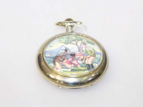 Continental erotic automaton pocket watch