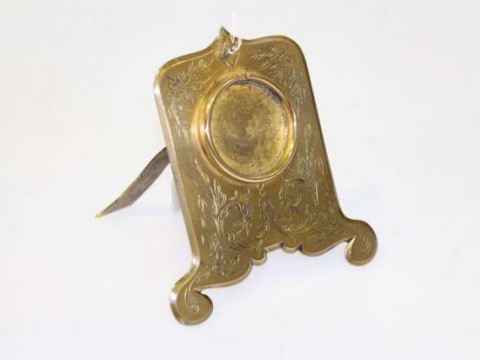 Engraved brass watch stand
