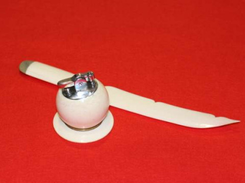 Deco table lighter and letter opener
