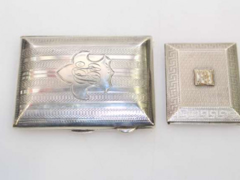 Asprey silver vesta and a silver cigarette case (2)