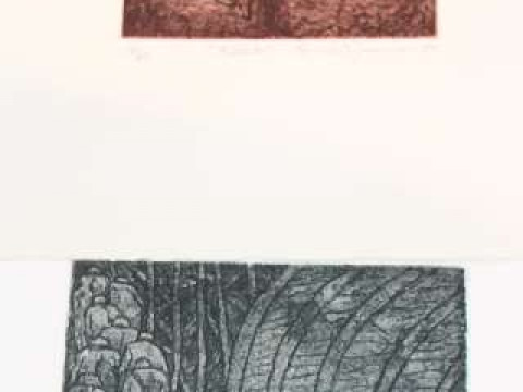 Tom McGuinness (1926-2006), 'Fillers' and 'Miners Going Inbye', two etchings,...