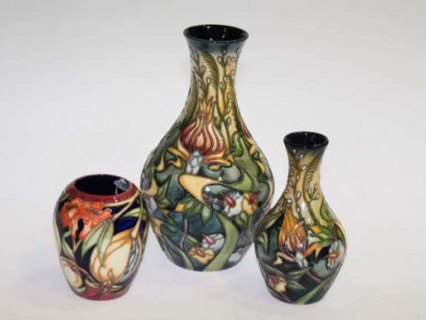 Three Moorcroft vases