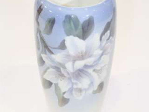 Large Royal Copenhagen lily decorated vase