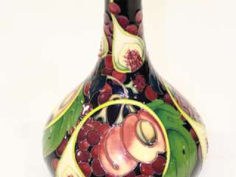 Large Moorcroft pottery fig and fruit vase