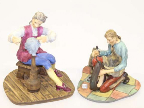 Two Coalport figures, Saddler and Wig Maker