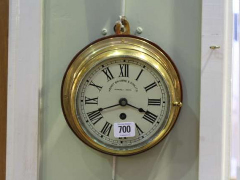 Sestrel brass cased ships clock