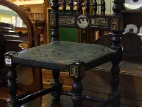 19th Century ebonised and ivory inlaid child's chair