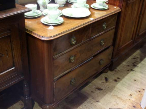 Late 19th Century mahogany chest of two short above two long drawers on...