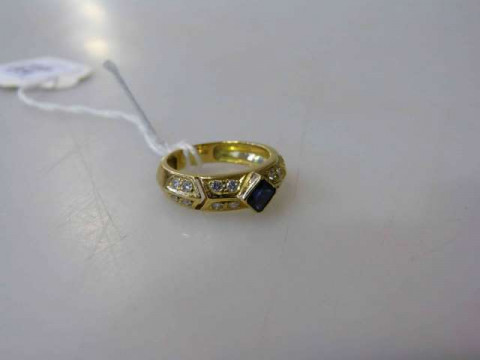 Sapphire and diamond ring, size O