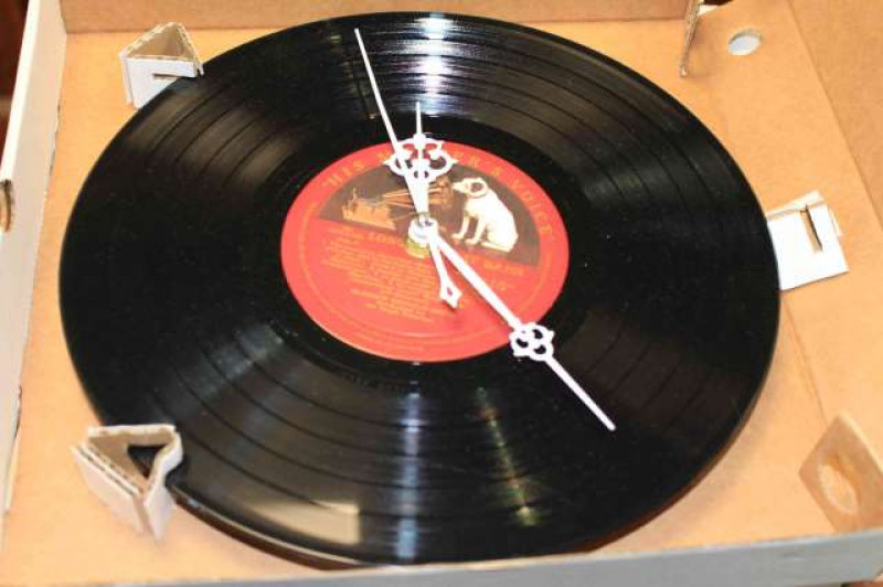 Seven replica 78rpm battery wall clocks