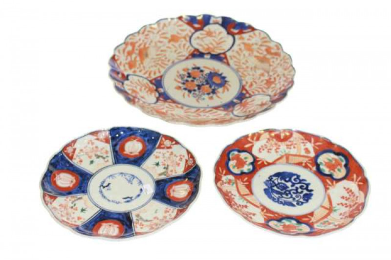 Three Imari plates