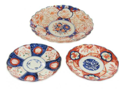 Three Imari plates
