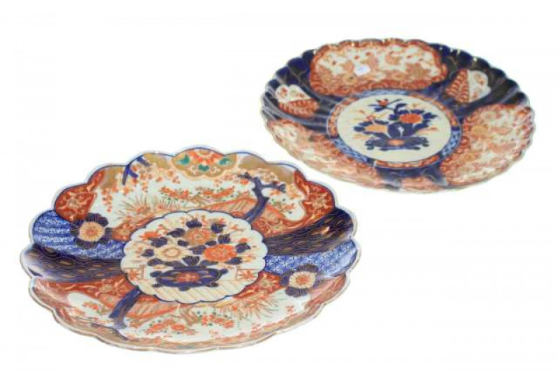 Two fluted Imari chargers