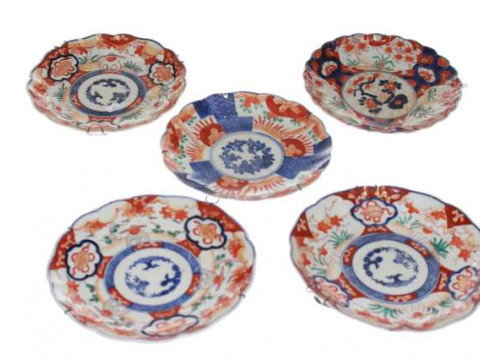 Five 19th Century Imari plates