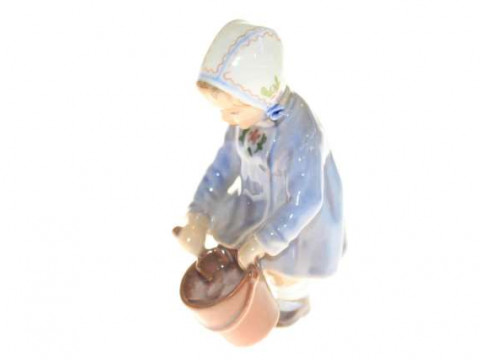 Sweet figure of girl with bucket by D.J., Copenhagen
