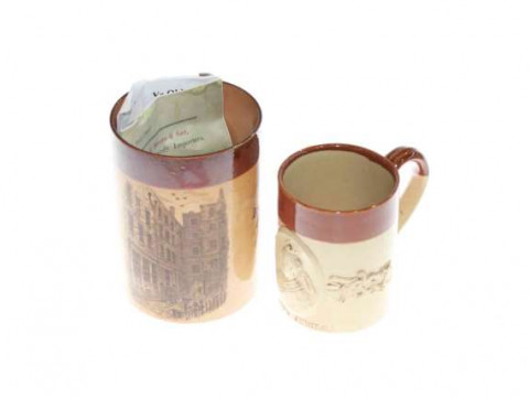 Doulton Lambeth commemorative mug for BA Moore & Sons, Fleet Street (Cheshire...