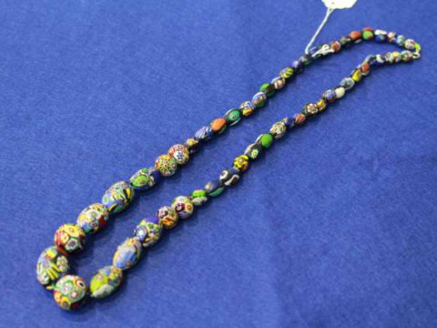 Graduated string of Murano Millifiori beads