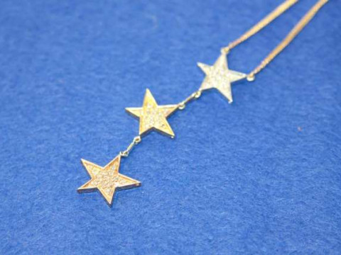 9 carat gold and diamond 'star' pendant necklace