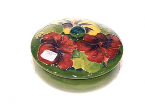 Moorcroft hibiscus covered bowl