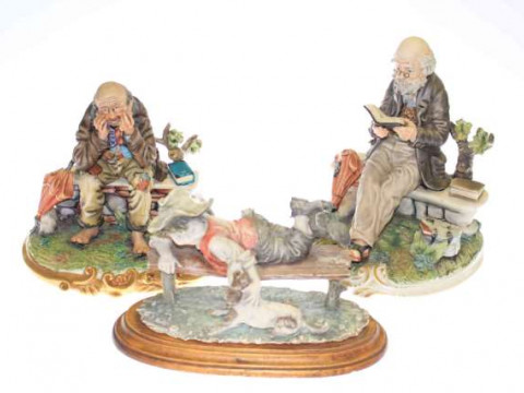 Three Capodimonte figures
