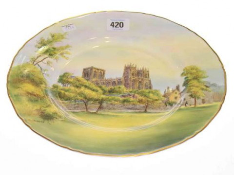 Royal Worcester plate 'York Minster' signed D.S. Parkes