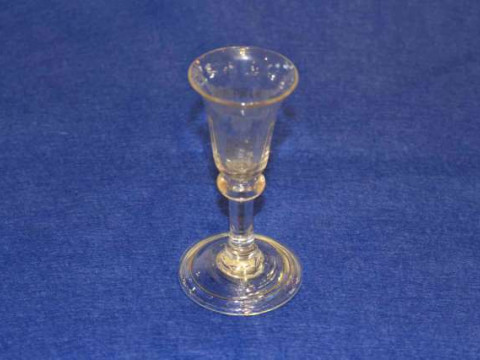 18th Century knop stemmed glass on stepped foot