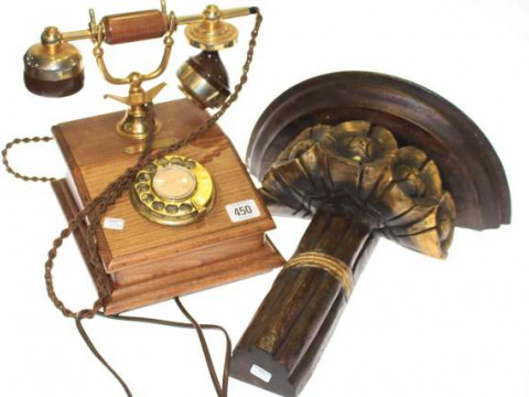 Vintage style telephone and wall bracket