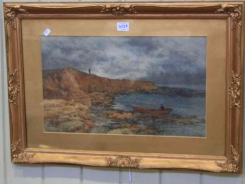 Thos J. Watson, Coastal Scene, signed lower right, watercolour, framed