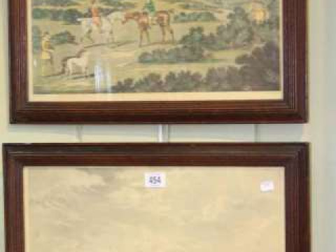 After Sartorius, Coursing, two engravings by Pollard, framed