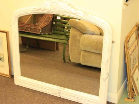 'Marbled' overmantel mirror