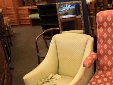 1920's tub easy chair, two occasional chairs, four fold vanity screen...