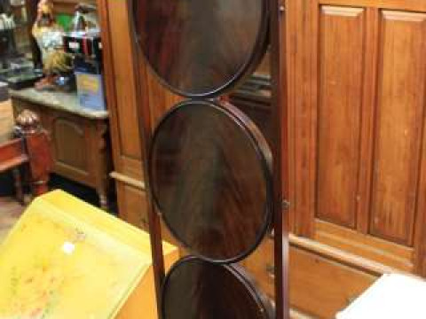 Mahogany three tier folding cakestand