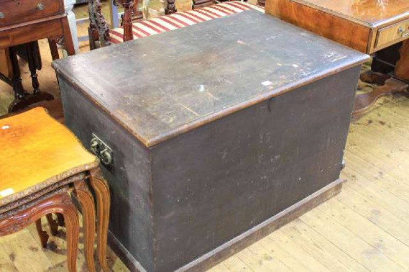 Large Victorian pine trunk