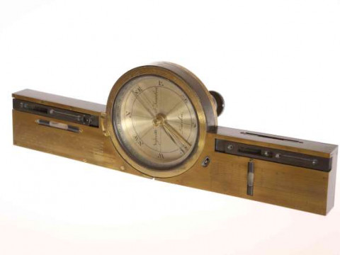 NEGRETTI & ZAMBRA, A 19TH CENTURY LACQUERED BRASS INCLINOMETER, No. 14,...