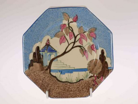 BLUE JAPAN', A CLARICE CLIFF PLATE, c. 1933, octagonal, painted with a...