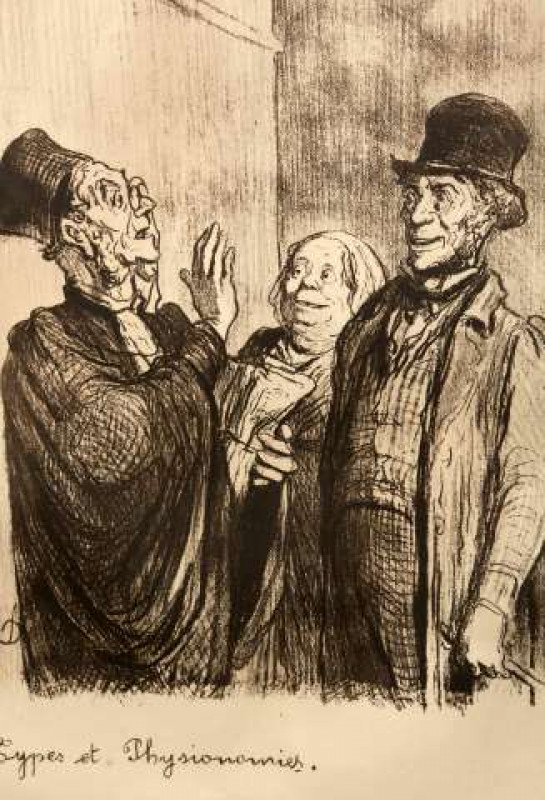 HONORE DAUMIER (1808-1879), GYPES ET PHYSIOMIES AND CROQUIS D'EXPRESSIONS, two lithographic prints, both signed in pencil on the mounts. Image 26cm by 33cm