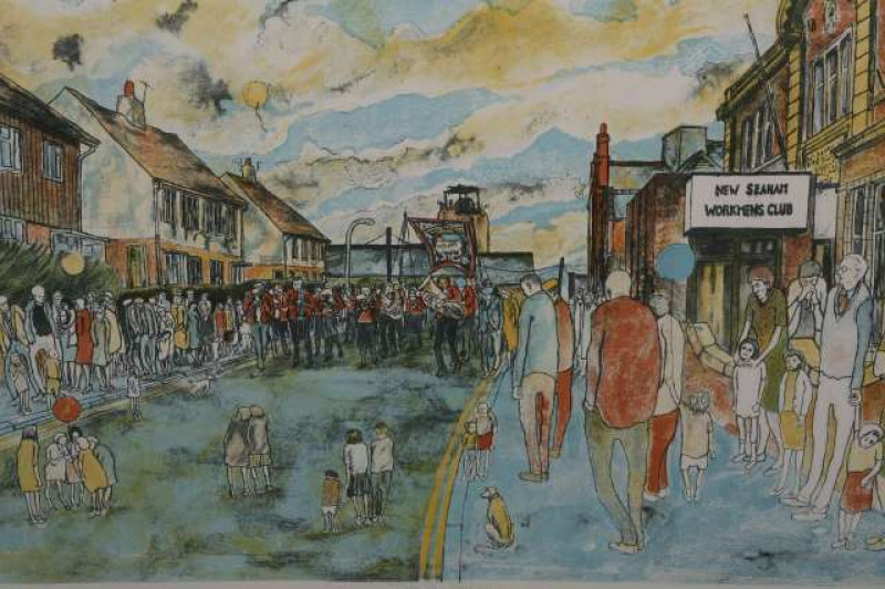 TOM MCGUINNESS (1926-2006), 'GALA DAY, SEAHAM', limited edition lithograph, no. 140/200, signed, numbered, titled and dated (19)92 in pencil in the margin, framed. 46cm by 66cm  Artists' Resale Right ('droit de suite') may apply to this lot